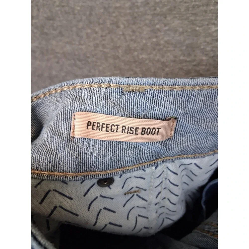 Ariat Womens Jeans 33R Blue Denim Rosa Perfect Boot Cut Thick Stitch Western - Picture 10 of 11